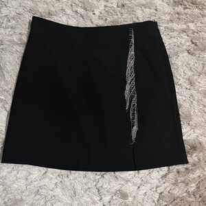 Vero Moda Black Mini Skirt with Silver Fringe Detail